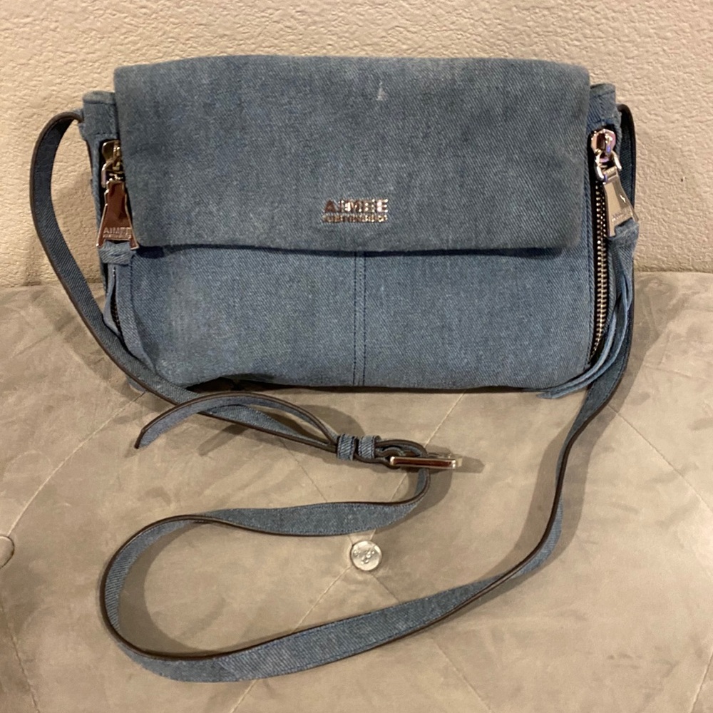 Denim shoulder purse
